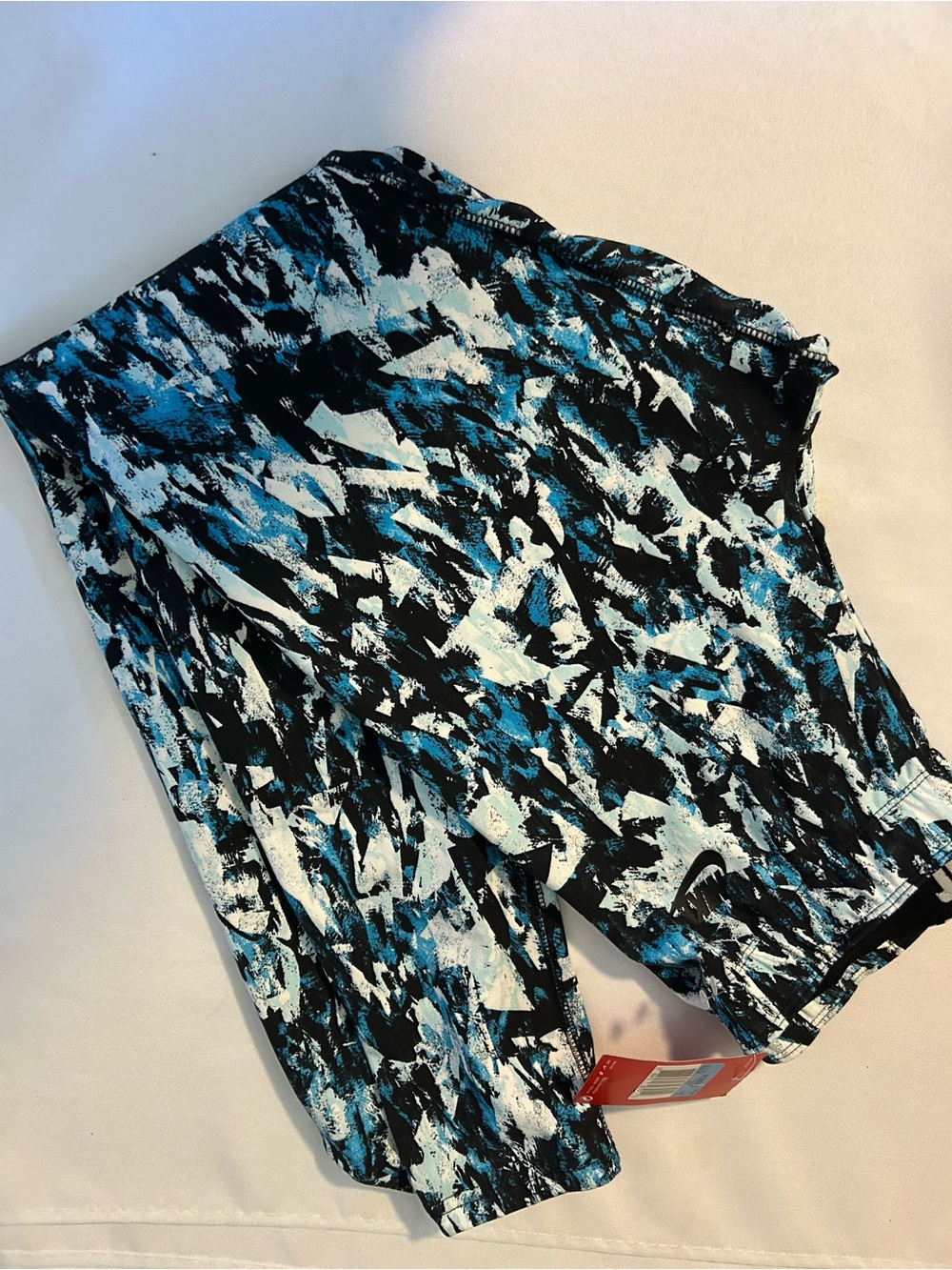 NWT Nike Black, Blue & White Abstract Print Athletic Leggings